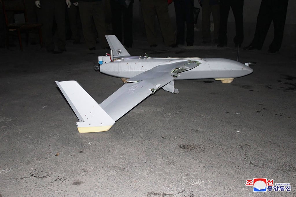 This undated picture released by North Korea’s state news outlet on October 19, 2024, shows what is claimed to be a recovered South Korean drone, at an undisclosed location in North Korea. Photo: AFP This undated picture released by North Korea’s state news outlet on October 19, 2024, shows what is claimed to be a recovered South Korean drone, at an undisclosed location in North Korea. Photo: AFP