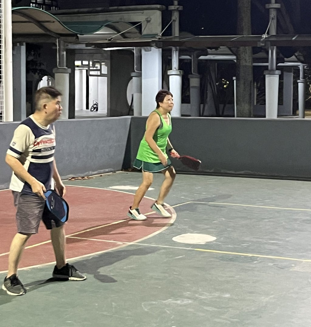 Retiree Lilian Sek (right) plays pickleball at a street football pitch in the neighbourhood of Telok Blangah, southern Singapore. Photo: Jean Iau Retiree Lilian Sek (right) plays pickleball at a street football pitch in the neighbourhood of Telok Blangah, southern Singapore. Photo: Jean Iau