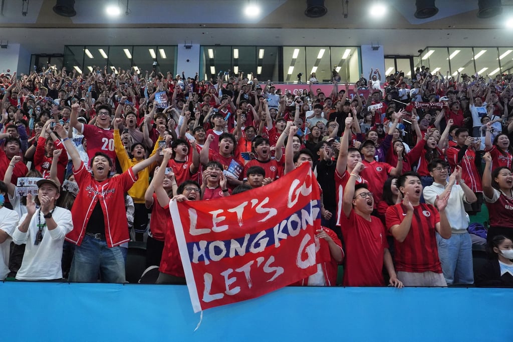 Hong Kong supporters celebrate their team’s quarter-final triumph. Photo: Elson Li