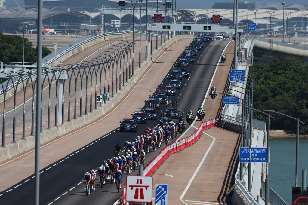 The race crossed the Hong Kong–Zhuhai–Macau Bridge. Photo: Dickson Lee The race crossed the Hong Kong–Zhuhai–Macau Bridge. Photo: Dickson Lee