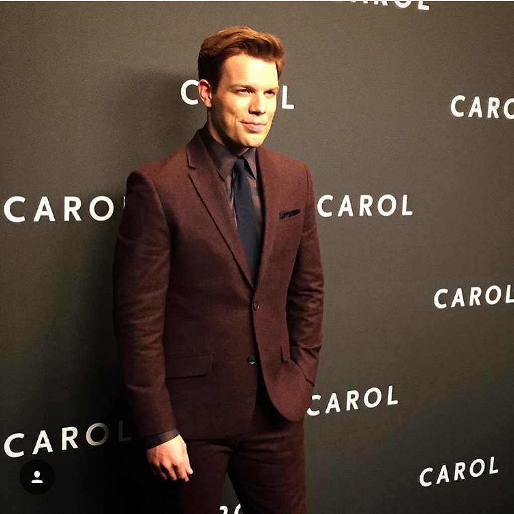 Jake Lacy at the New York premiere of Carol, starring Cate Blanchett and Rooney Mara, in 2015. Photo: @carol_film/Instagram Jake Lacy at the New York premiere of Carol, starring Cate Blanchett and Rooney Mara, in 2015. Photo: @carol_film/Instagram