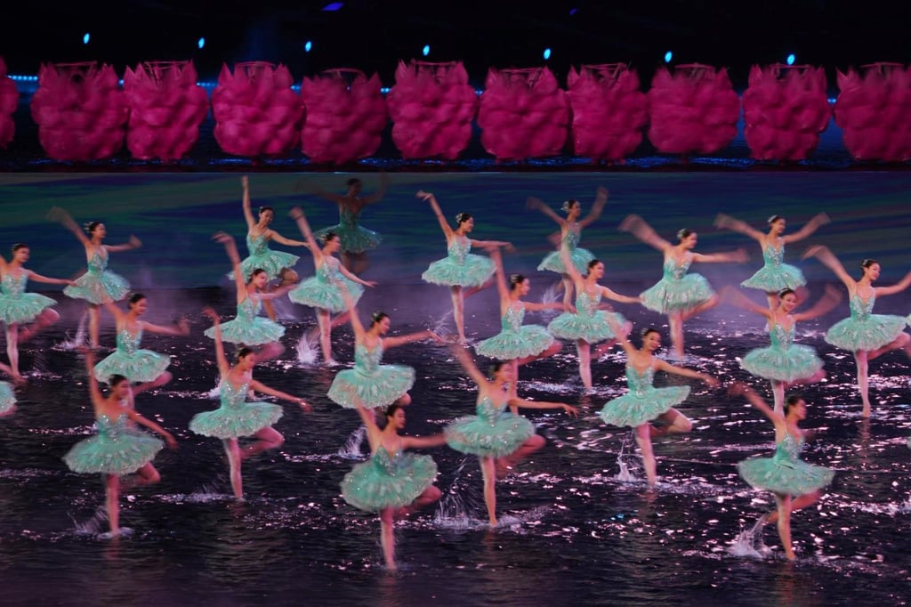Among the performances at the opening ceremony was a ballet on water. Photo: Elson Li