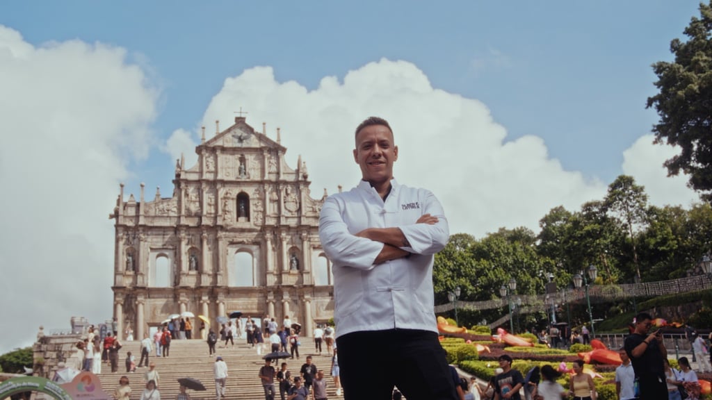 Bruno Santos, a bartender who co-owns Black Lotus bar in Macau, says living in the city is like residing in a museum because of the mix of Chinese and Portuguese cultures.