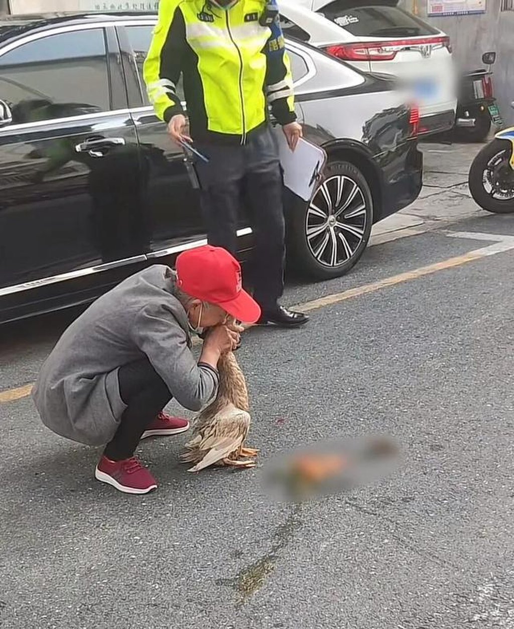 The neighbour, who shared the video, noted that the woman kept the duck superstitiously, believing it would bless her husband, who was undergoing chemotherapy. Photo: 163.com The neighbour, who shared the video, noted that the woman kept the duck superstitiously, believing it would bless her husband, who was undergoing chemotherapy. Photo: 163.com