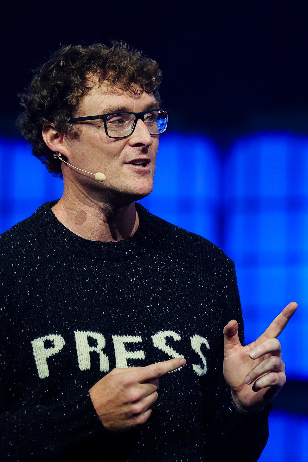 Paddy Cosgrave, CEO of Web Summit, speaks at the opening session of the 2025 Web Summit in Lisbon, Portugal, on November 10, 2025. Photo: EPA