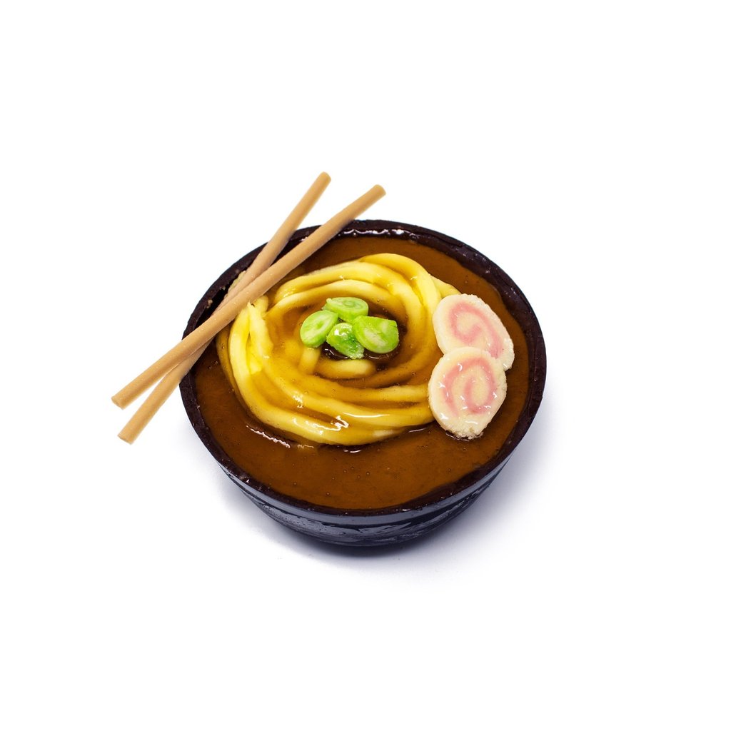 Daan Go Cake Lab’s chocolate cup filled with coffee jelly and caramelised pears, decorated like a mini ramen bowl. Photo: Daan Go Cake Lab