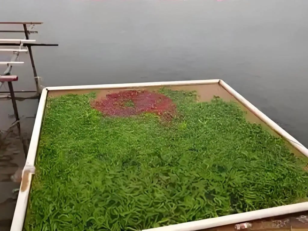 The fish pond, located in Changsha, Hunan province ­­– a region celebrated for its spicy cuisine – has become an online sensation after videos surfaced of its owners feeding chilli peppers to the fish. Photo: Baidu