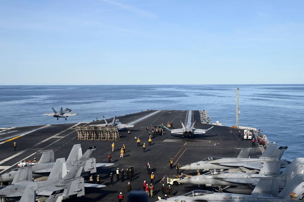 The USS Gerald R. Ford carries fighter squadrons of F/A-18 Super Hornets. Photo: AFP The USS Gerald R. Ford carries fighter squadrons of F/A-18 Super Hornets. Photo: AFP