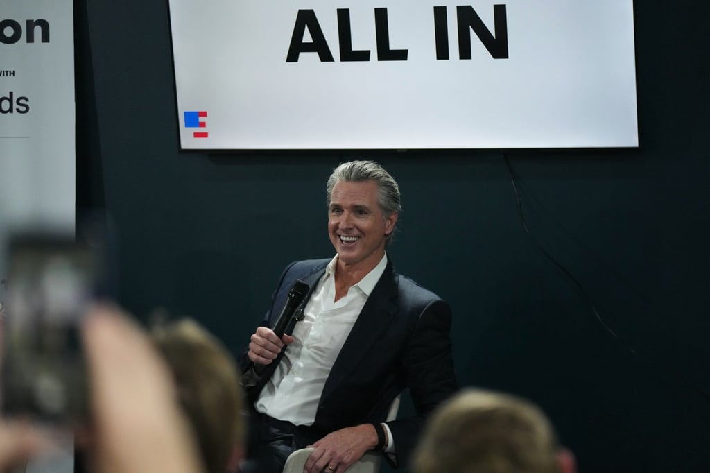 California Governor Gavin Newsom speaking at a session at the We Mean Business Pavilion during Cop30. Photo: AP California Governor Gavin Newsom speaking at a session at the We Mean Business Pavilion during Cop30. Photo: AP
