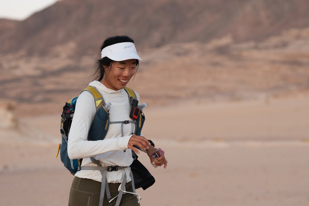Ria Xi shows girls “they can go out and do hard things” on her run on the Sinai Trail in Egypt, in January 2025. Photo: Jack Lawes