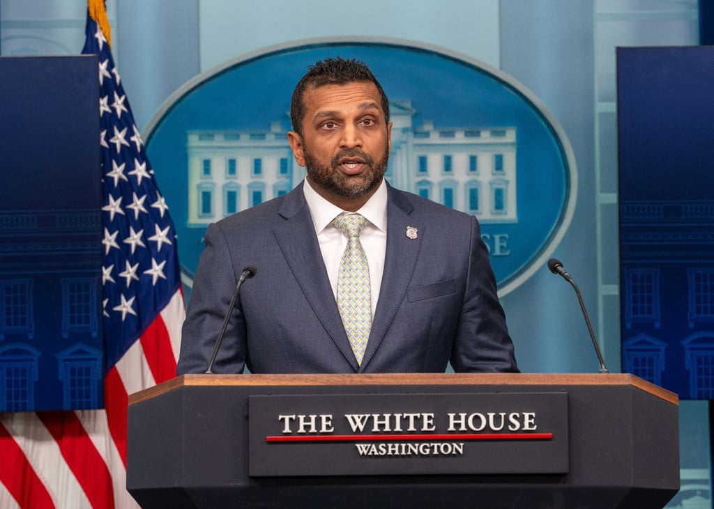 FBI Director Kash Patel speaks during a White House press briefing on Wednesday. Photo: Zuma FBI Director Kash Patel speaks during a White House press briefing on Wednesday. Photo: Zuma