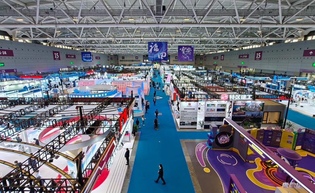 Robotics companies show their wares at the China Hi-Tech Fair in Shenzhen. Photo: Handout Robotics companies show their wares at the China Hi-Tech Fair in Shenzhen. Photo: Handout