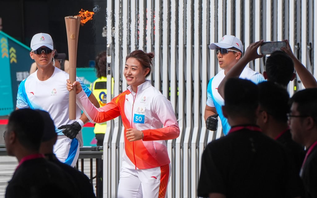 Kaylin Hsieh, one of the National Games torch-bearers, competes on Saturday. Photo: Eugene Lee Kaylin Hsieh, one of the National Games torch-bearers, competes on Saturday. Photo: Eugene Lee