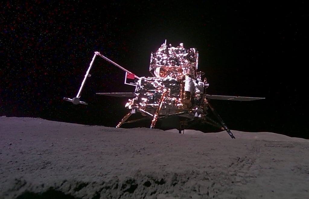 China’s Chang’e-6 lander touches down on the far side of the moon in June of last year. Photo: China National Space Administration/Xinhua via AP China’s Chang’e-6 lander touches down on the far side of the moon in June of last year. Photo: China National Space Administration/Xinhua via AP