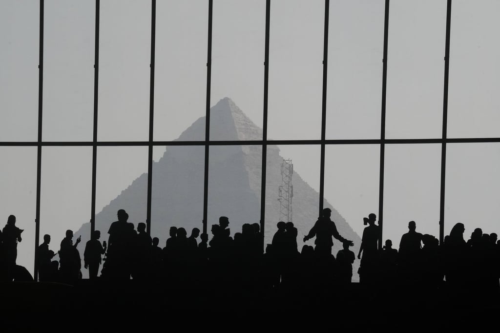 People can see the Giza Pyramids from the museum. Photo: AP