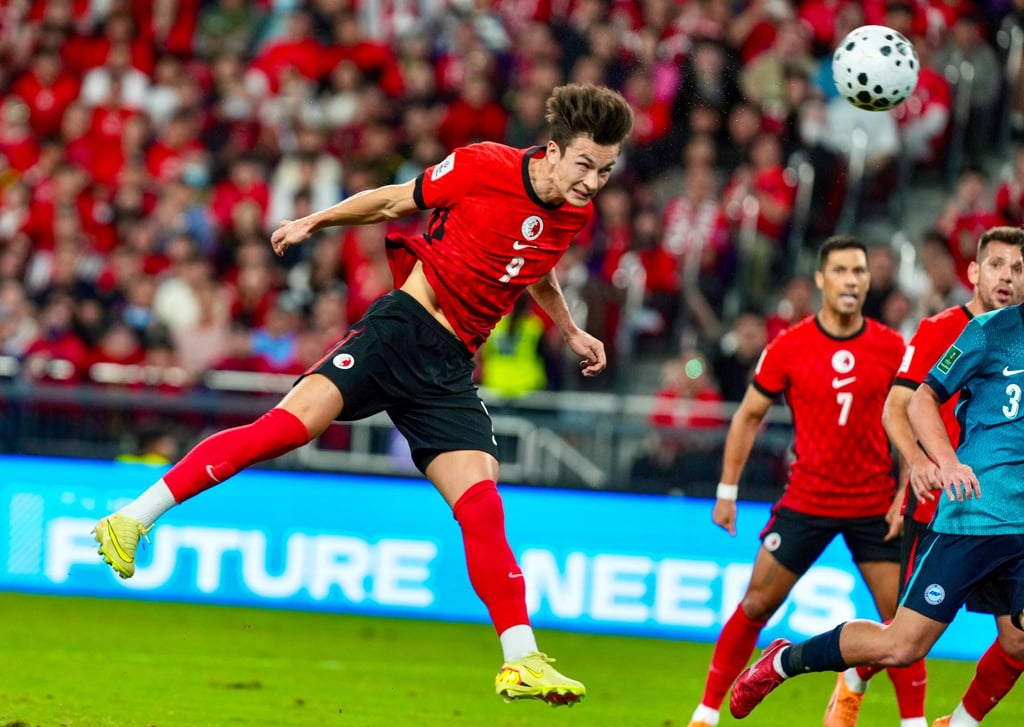 Matt Orr heads Hong Kong in front early, but that was as good as it got. Photo: Sam Tsang Matt Orr heads Hong Kong in front early, but that was as good as it got. Photo: Sam Tsang