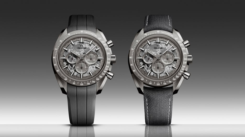 Speedmaster Dark Side of the Moon models. Photo: Handout