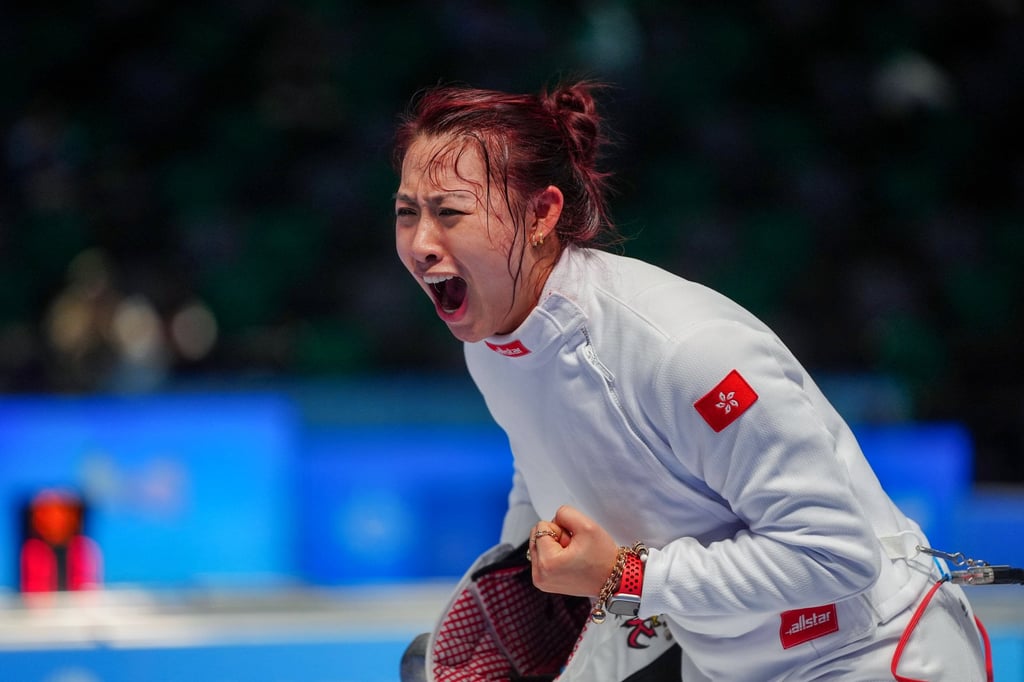 Hong Kong’s Kaylin Hsieh won individual épée bronze at Kai Tak Arena on Saturday. Photo: Elson Li