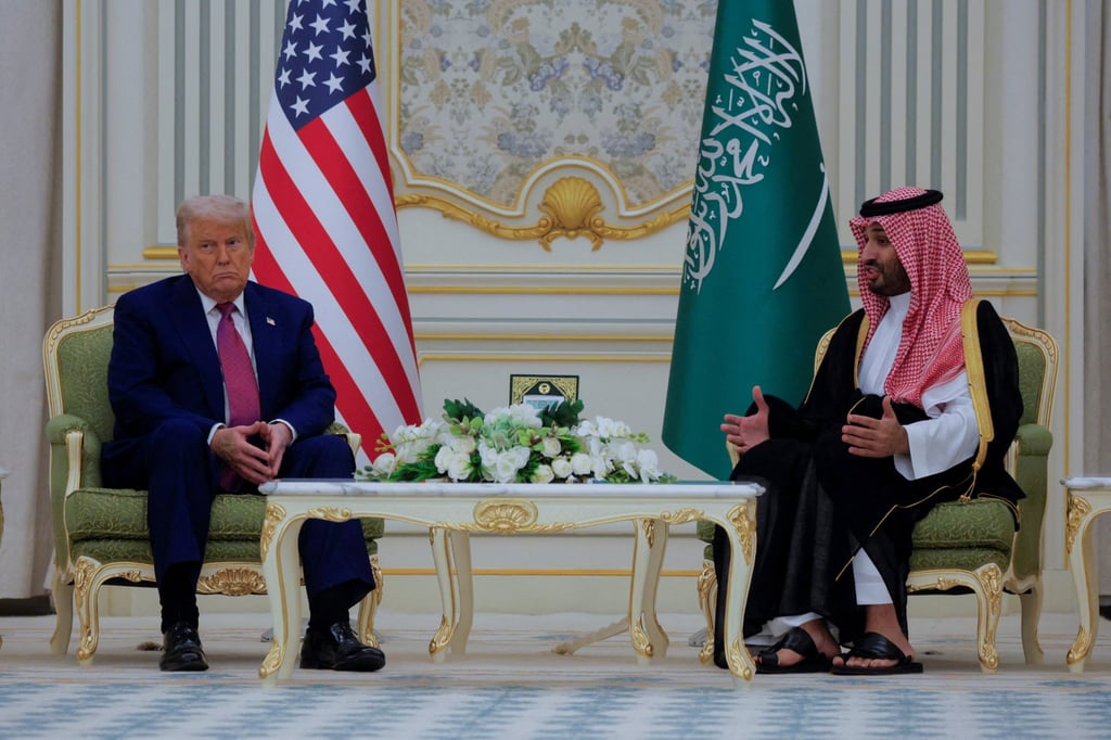 US President Donald Trump and Saudi Crown Prince Mohammed bin Salman meeting in Riyadh in May. Photo: Reuters