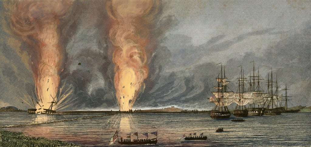 A painting depicts a scene from the First Opium War between Britain and China. Photo: Shutterstock