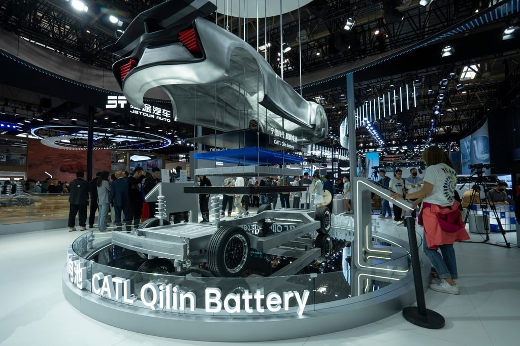 CATL’s Qilin Battery is displayed at the Auto China exhibition in April 2024. Photo: Shutterstock