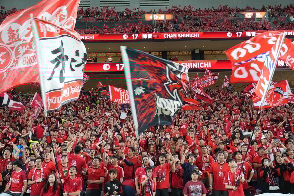 Hong Kong fans show their support during Tuesday’s match at Kai Tak Stadium. Photo: Sam Tsang Hong Kong fans show their support during Tuesday’s match at Kai Tak Stadium. Photo: Sam Tsang