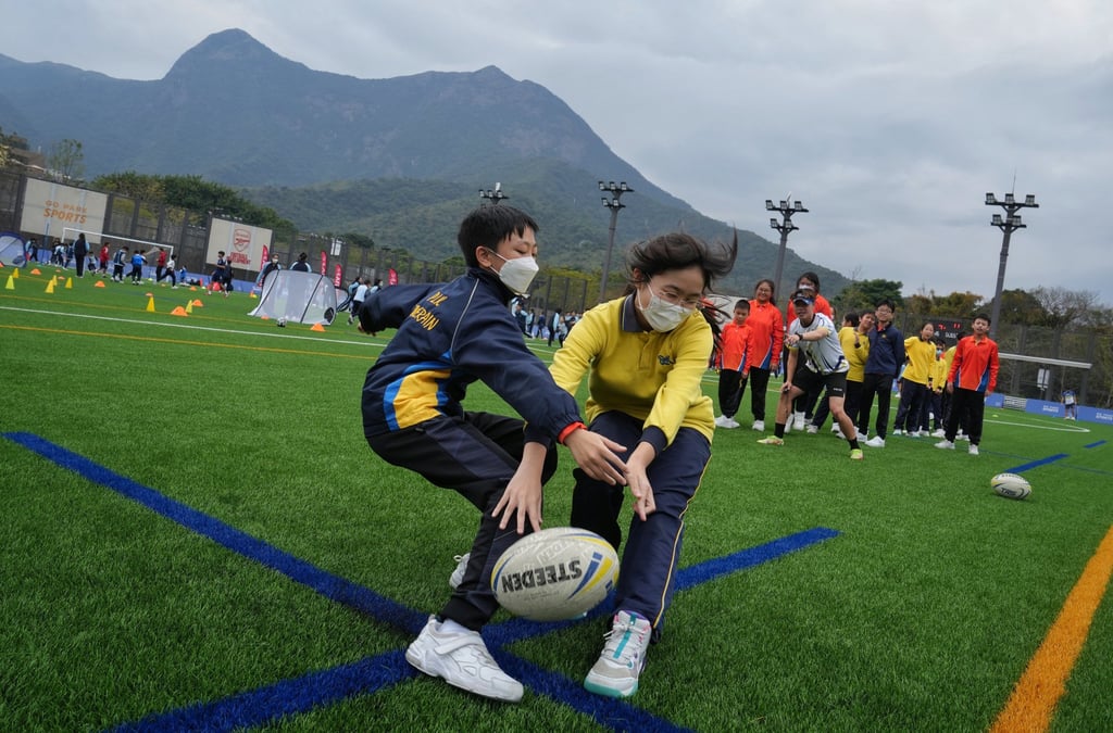 School students play rugby in Hong Kong. Photo: Elson Li