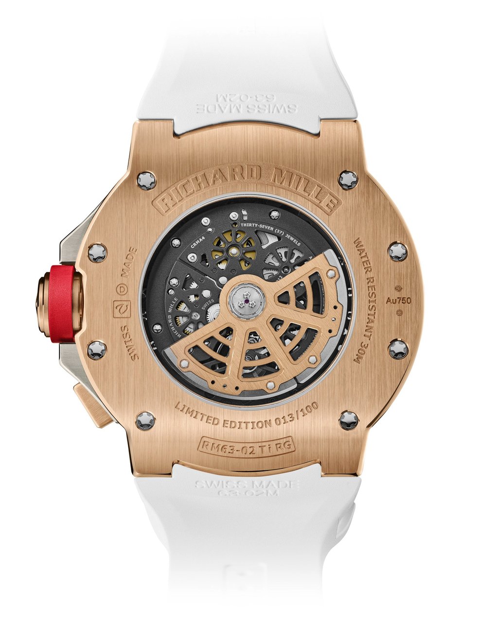 View of the back of the Richard Mille RM 63-02 Automatic Worldtimer. Photo: Handout