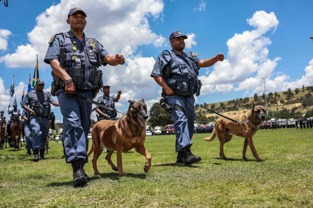 Members of the South African Police Service K-9 unit. Photo: AFP