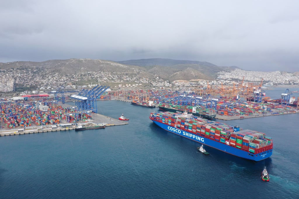 China’s embassy in Greece said the port of Piraeus was a fine example of the commercial cooperation between Beijing and Athens. Photo: Xinhua China’s embassy in Greece said the port of Piraeus was a fine example of the commercial cooperation between Beijing and Athens. Photo: Xinhua