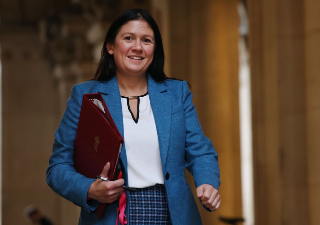 British Culture Secretary Lisa Nandy arrives for a cabinet meeting at 10 Downing Street in London in October. Photo: EPA