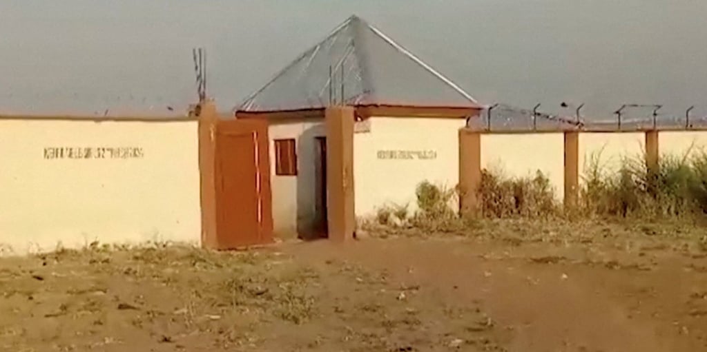 An exterior view of the government girls’ boarding school attacked by gunmen on Monday. Photo: Africa Independent Television/Reuters