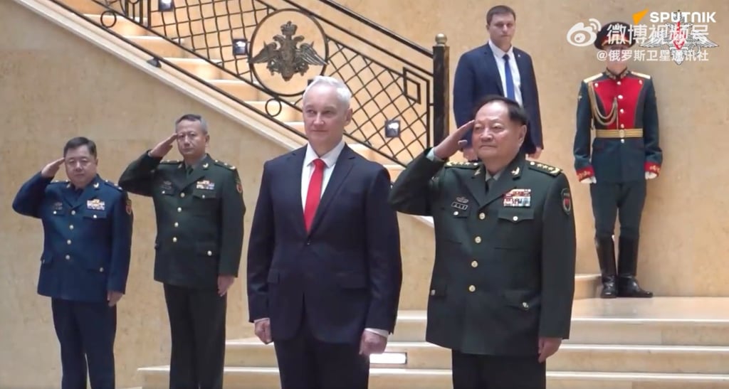 Chinese General Zhang Youxia held talks with his Russian counterpart Andrei Belousov on Thursday. Photo: Sputnik
