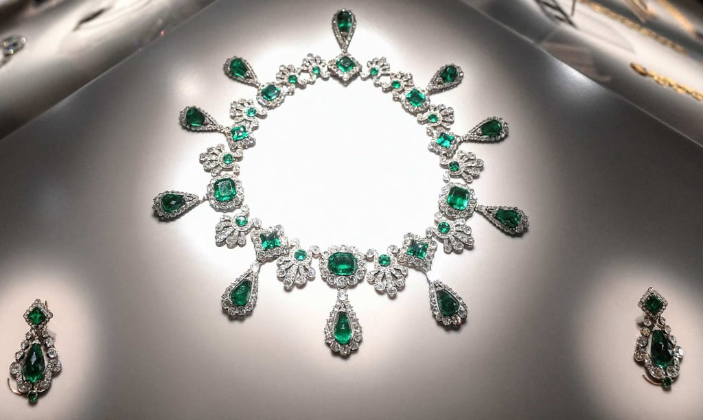 A jewellery set that was stolen from the Louvre Museum in Paris last month. Photo: AFP A jewellery set that was stolen from the Louvre Museum in Paris last month. Photo: AFP
