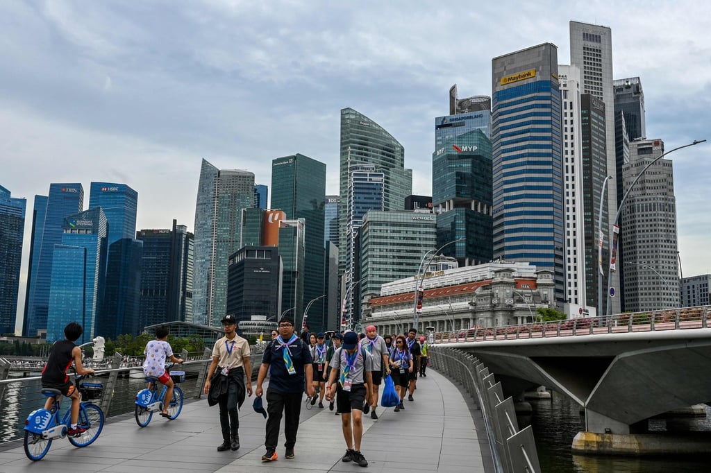 The Jubilee Bridge at the Marina Bay waterfront in Singapore. Photo: AFP