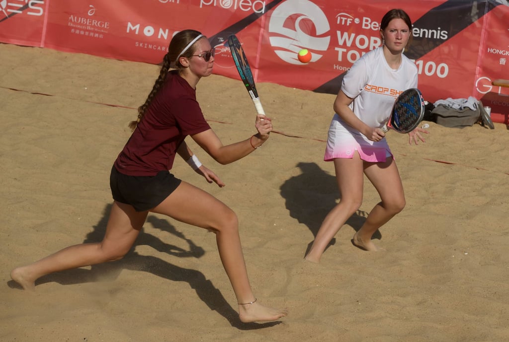 Russians Juliana Andreeva (left) and Sofia Tarasova won the women’s doubles. Photo: Jonathan Wong