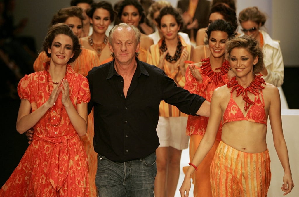 Models wear creations by Irish fashion designer Paul Costelloe (centre) during London Fashion Week in September 2005. Photo: Reuters