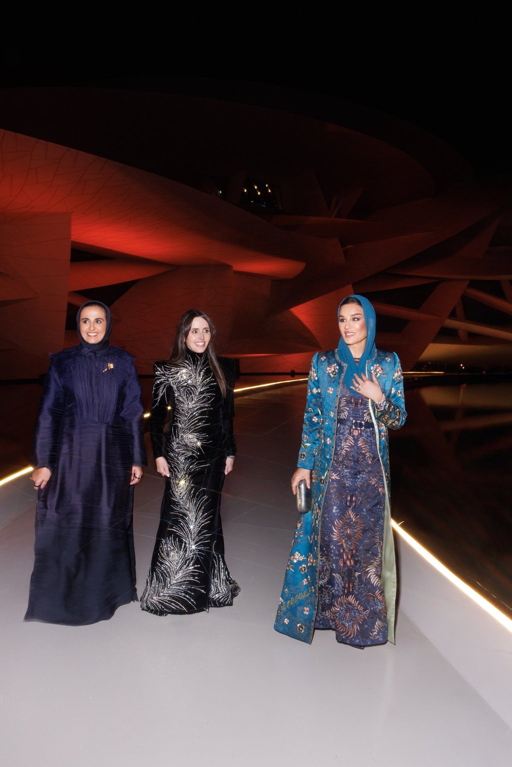 From left: Fashion Trust Arabia co-chairs Sheikha Al Mayassa bint Hamad Al Thani and Tania Fares, and honorary chair Sheikha Moza bint Nasser. Photo: Handout