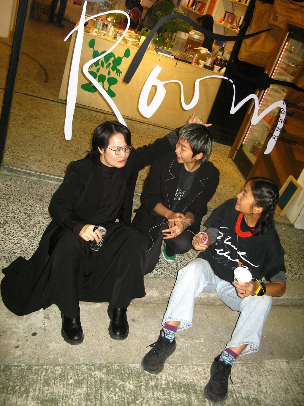 (From left) Queer Room co-founders Li Mei-ting, Lisa Lam and Patricia Lam talk outside the space in Sheung Wan. Photo: Instagram/queer.room.taboocha (From left) Queer Room co-founders Li Mei-ting, Lisa Lam and Patricia Lam talk outside the space in Sheung Wan. Photo: Instagram/queer.room.taboocha