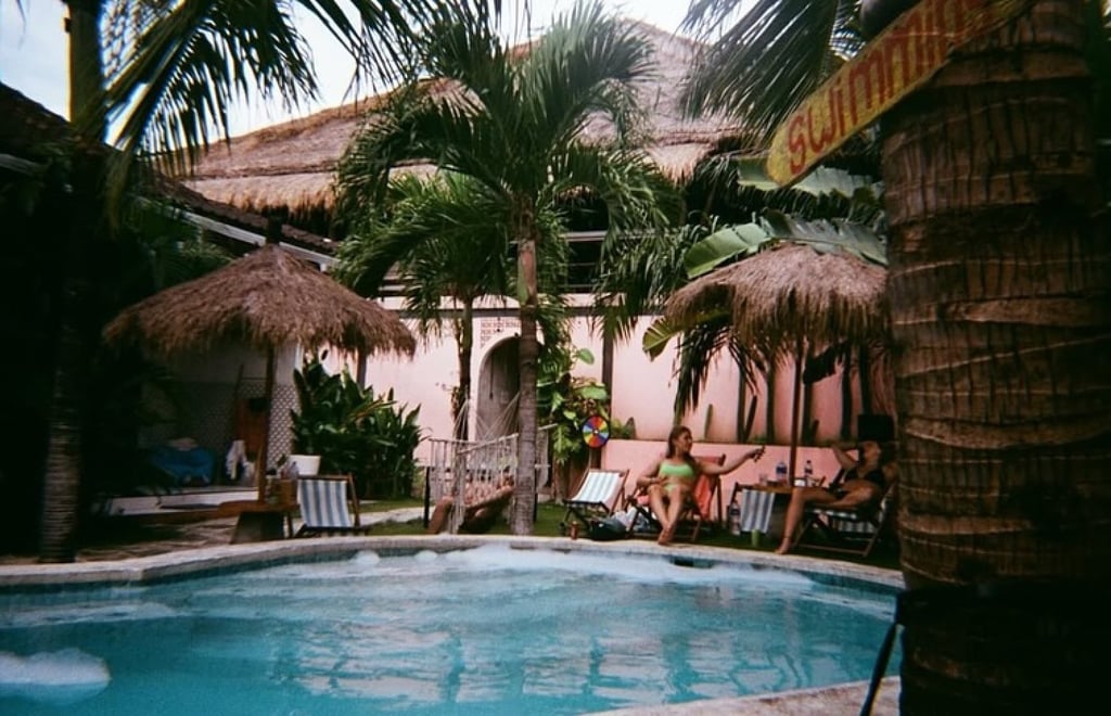 Pool area of the Clandestino Hostel in Canggu. Photo: Facebook / Clandestino Hostel