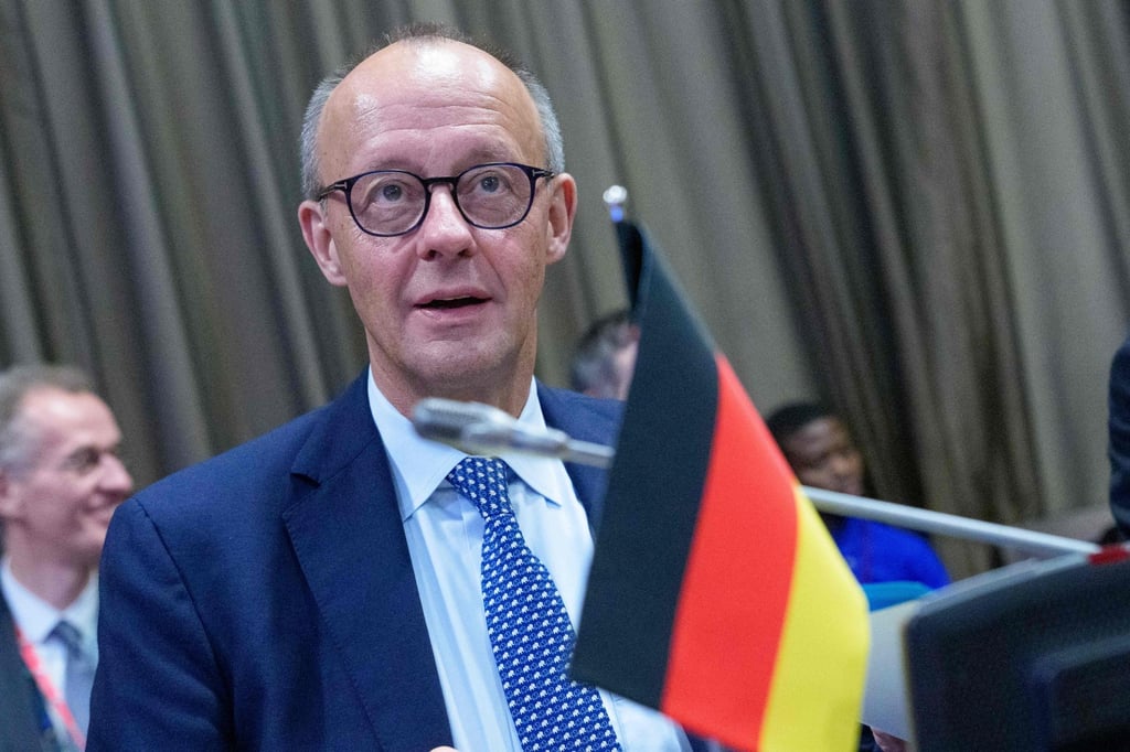 Germany’s Chancellor Friedrich Merz attends an EU meeting at the EU-African Union summit in Luanda, Angola, on Monday. Photo: AFP