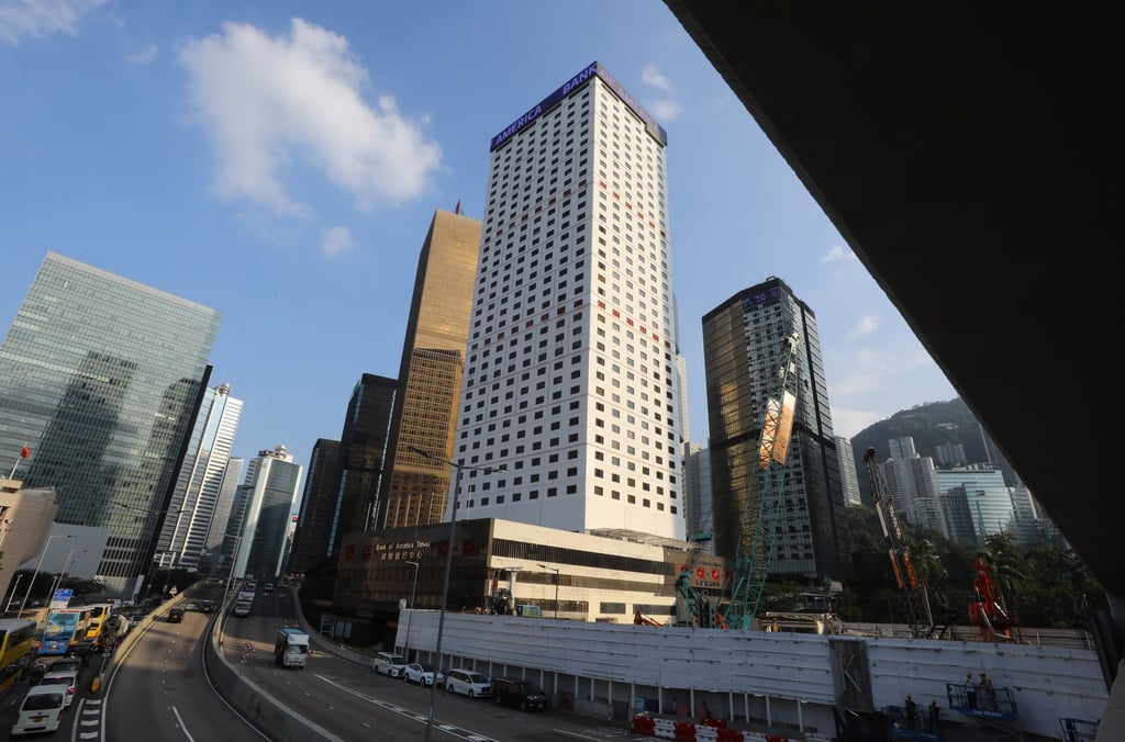 A unit on the 35th floor of the Bank of America Tower in Central was sold for HK$27.31 million on Monday. Photo: Dickson Lee A unit on the 35th floor of the Bank of America Tower in Central was sold for HK$27.31 million on Monday. Photo: Dickson Lee