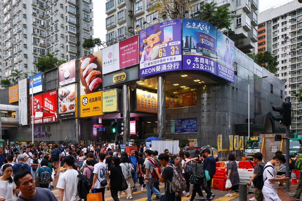 The pair were arrested at Kwai Chung Plaza, a shopping centre and private housing estate in the Kwai Tsing district. Photo: Dickson Lee The pair were arrested at Kwai Chung Plaza, a shopping centre and private housing estate in the Kwai Tsing district. Photo: Dickson Lee