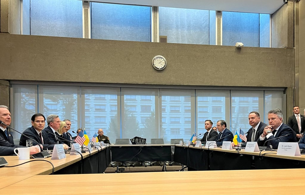 US and Ukrainian delegations meeting in Geneva on Sunday. Photo: Reuters