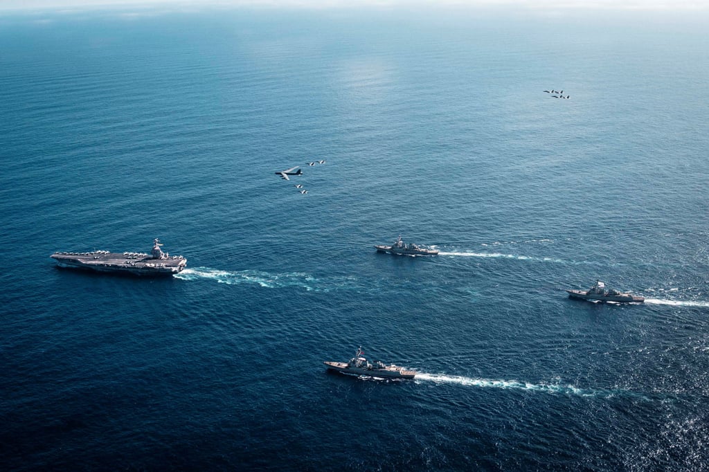 Washington has sent an aircraft carrier strike group, other US Navy warships as well as stealth aircraft to the region. Photo: US Navy via AFP Washington has sent an aircraft carrier strike group, other US Navy warships as well as stealth aircraft to the region. Photo: US Navy via AFP
