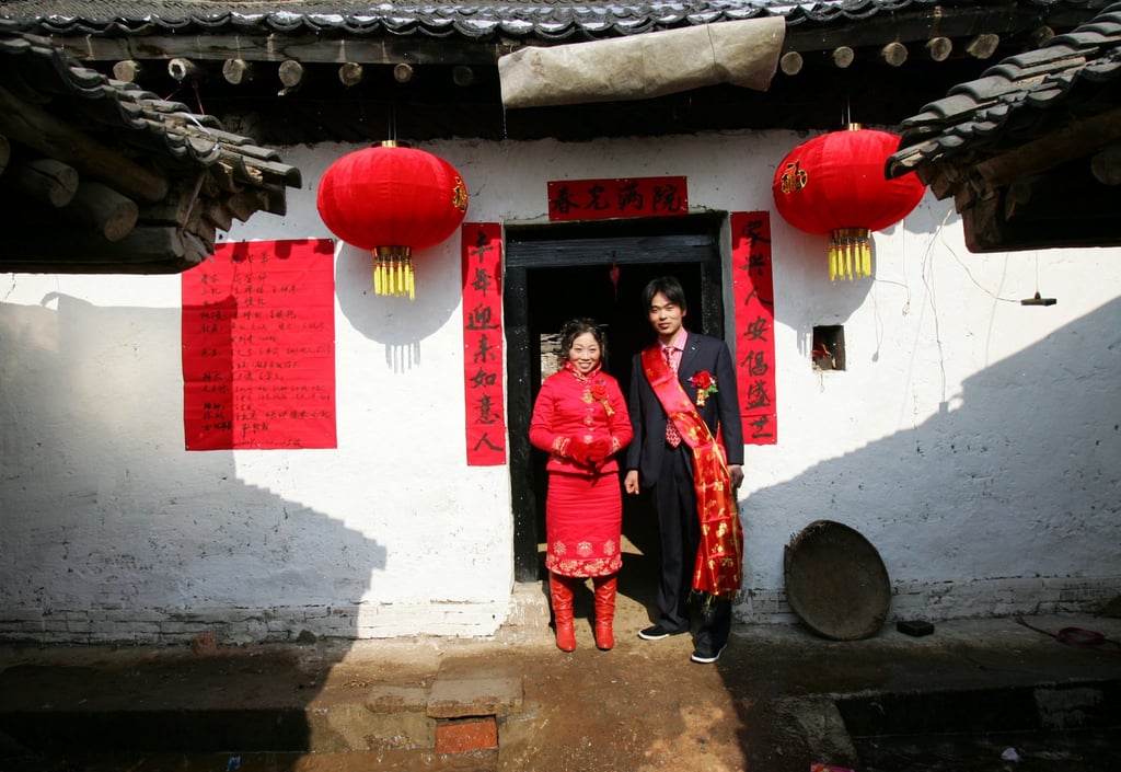 A traditional wedding in Xian. The colour red is considered auspicious in China. Photo: Getty Images