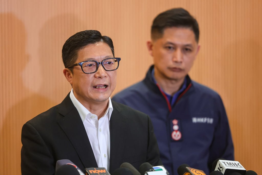 Secretary for Security Chris Tang, left, and Director of Fire Services Andy Yeung. Photo: Edmond So