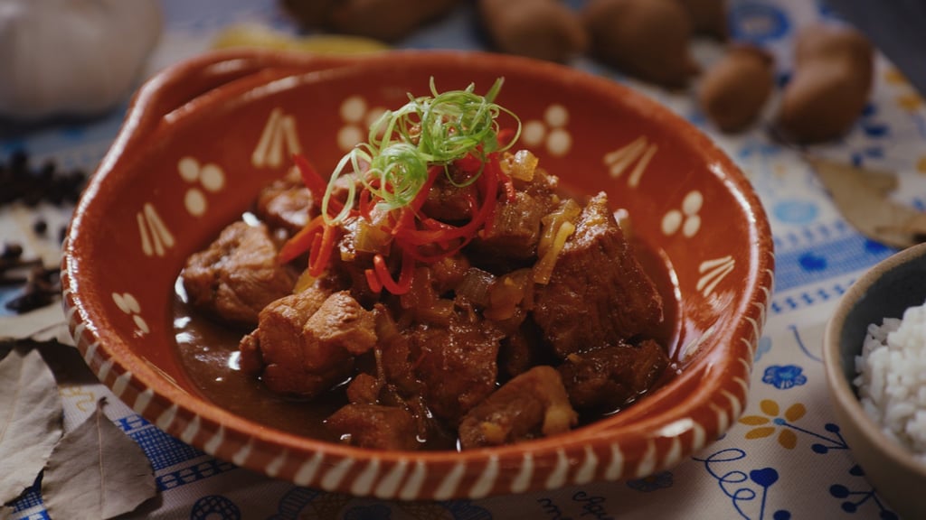 In addition to tamarind, the recipe for porco balichão tamarinho calls for balichão, a pungent Macanese sauce made with shrimp.