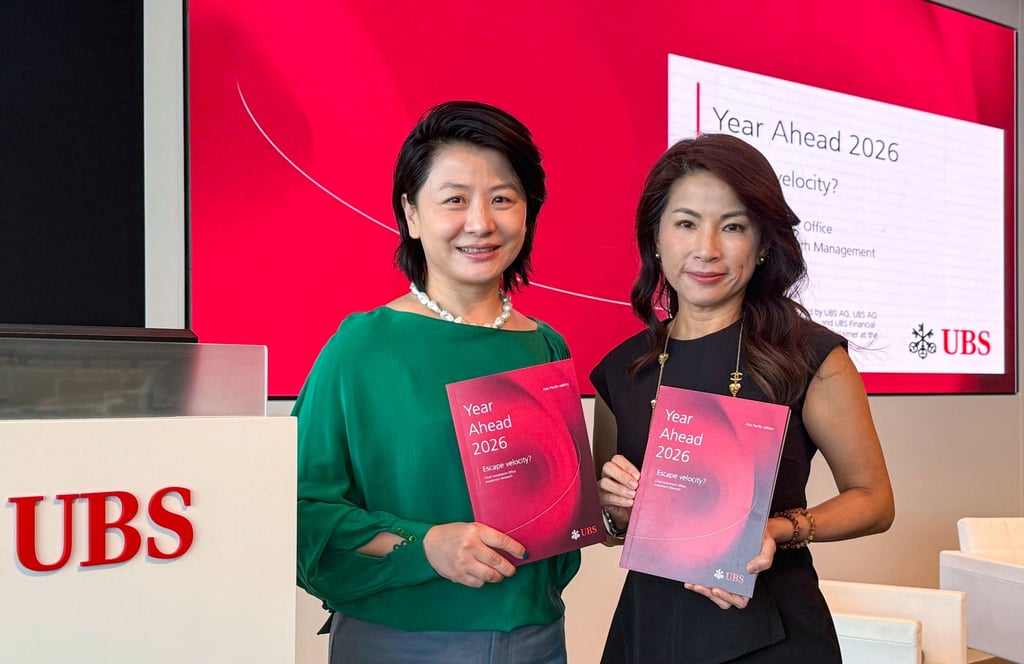 Hu Yifan (left) and Eva Lee of UBS, which says today’s AI boom differs from the dot-com era. Photo: Themis Qi