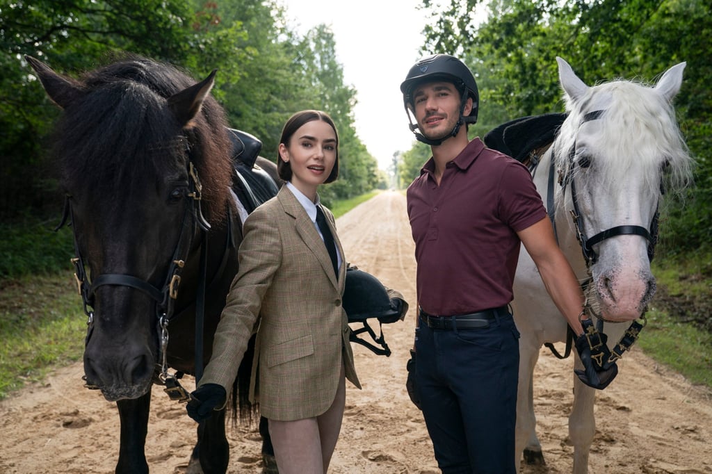 Lily Collins and Eugenio Franceschini in Netflix’s Emily in Paris season five. Photo: Netflix Lily Collins and Eugenio Franceschini in Netflix’s Emily in Paris season five. Photo: Netflix